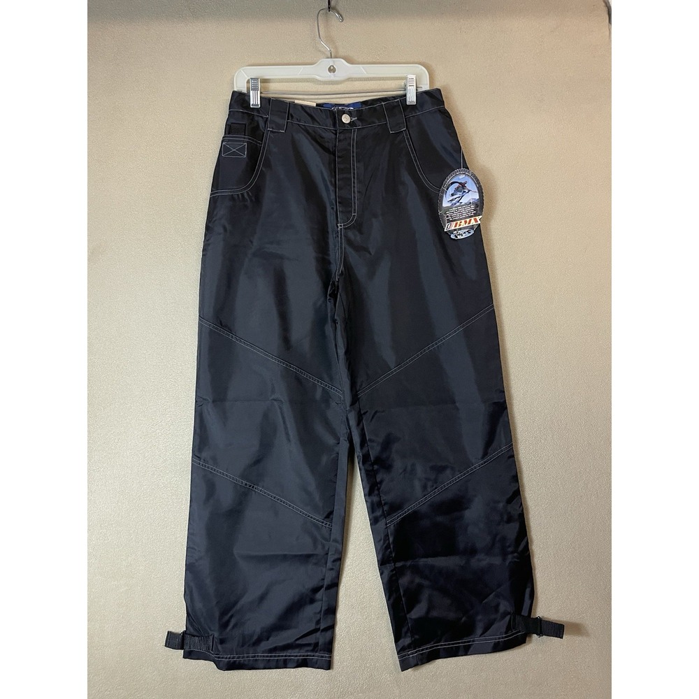 Lee Pipes Pants Mens XL BMX High Performance Black Nylon Baggy Y2K 527-2308 NEW